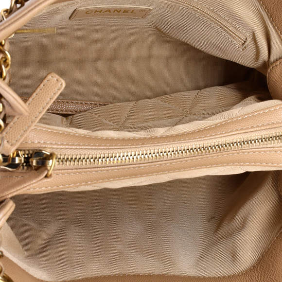 Chanel Small Cutout Woven Chain Handle Satchel Quilted Caviar - Picture 5 of 6